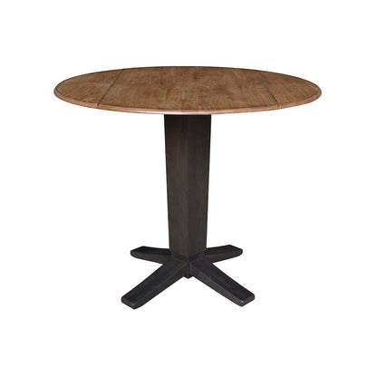 42 in Round Dual Drop Leaf Pedestal Counter Height Dining Table