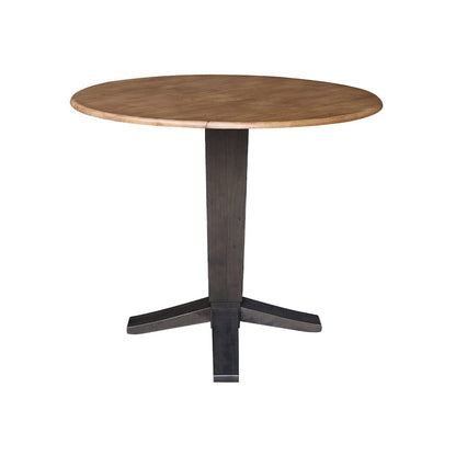 42 in Round Dual Drop Leaf Pedestal Counter Height Dining Table