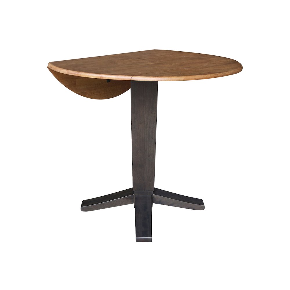 42 in Round Dual Drop Leaf Pedestal Counter Height Dining Table