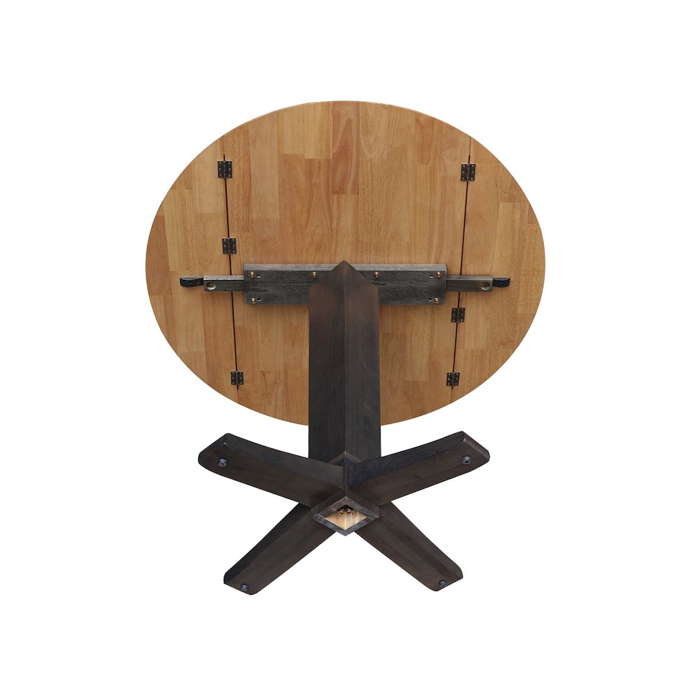 42 in Round Dual Drop Leaf Pedestal Counter Height Dining Table