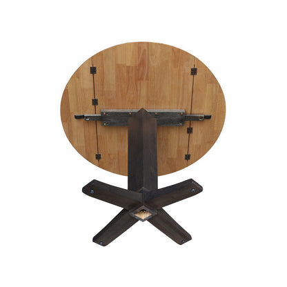 42 in Round Dual Drop Leaf Pedestal Counter Height Dining Table