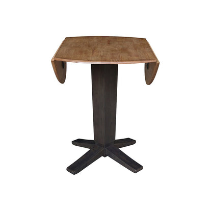 42 in Round Dual Drop Leaf Pedestal Counter Height Dining Table
