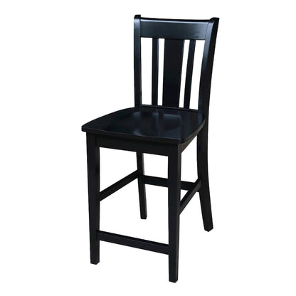 30 in Round Top Counter Height Dining Table with 2 Stools in Black - 3 Piece Set