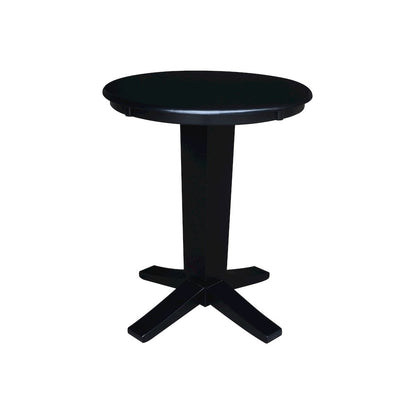 30 in Round Top Counter Height Dining Table with 2 Stools in Black - 3 Piece Set