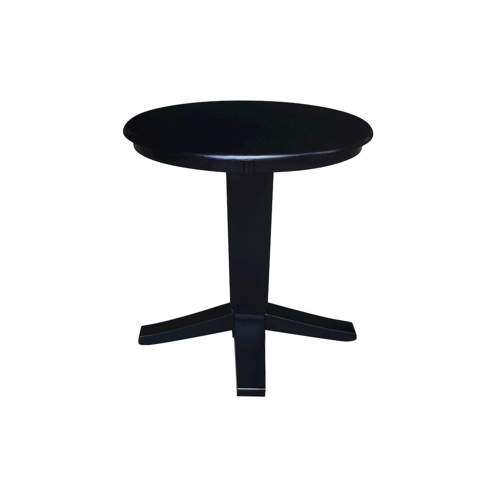 30 in Round Top Pedestal Dining Table in Black