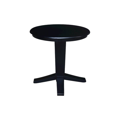 30 in Round Top Pedestal Dining Table in Black