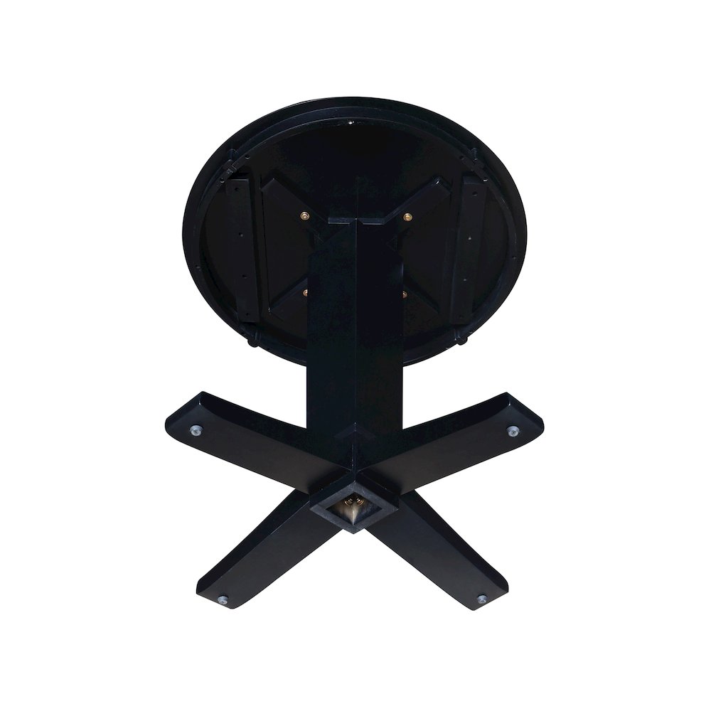 30 in Round Top Pedestal Dining Table in Black