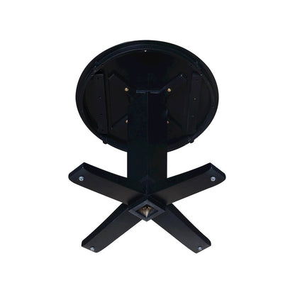 30 in Round Top Pedestal Dining Table in Black