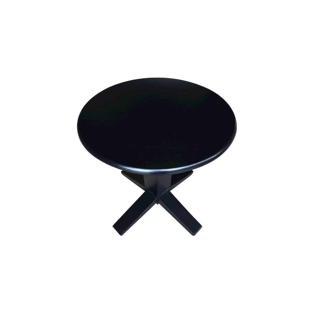 30 in Round Top Pedestal Dining Table in Black