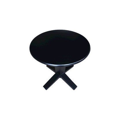 30 in Round Top Pedestal Dining Table in Black
