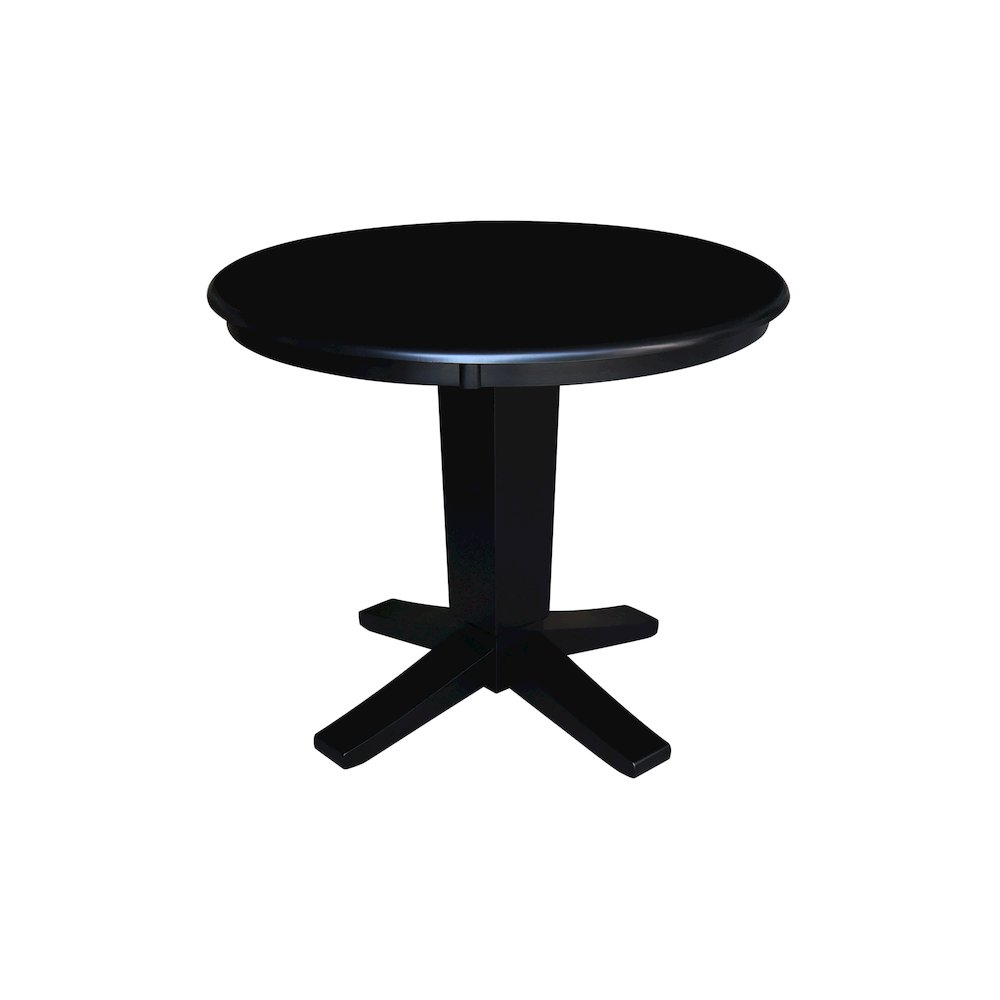 36 in Round Top Pedestal Dining Table in Black