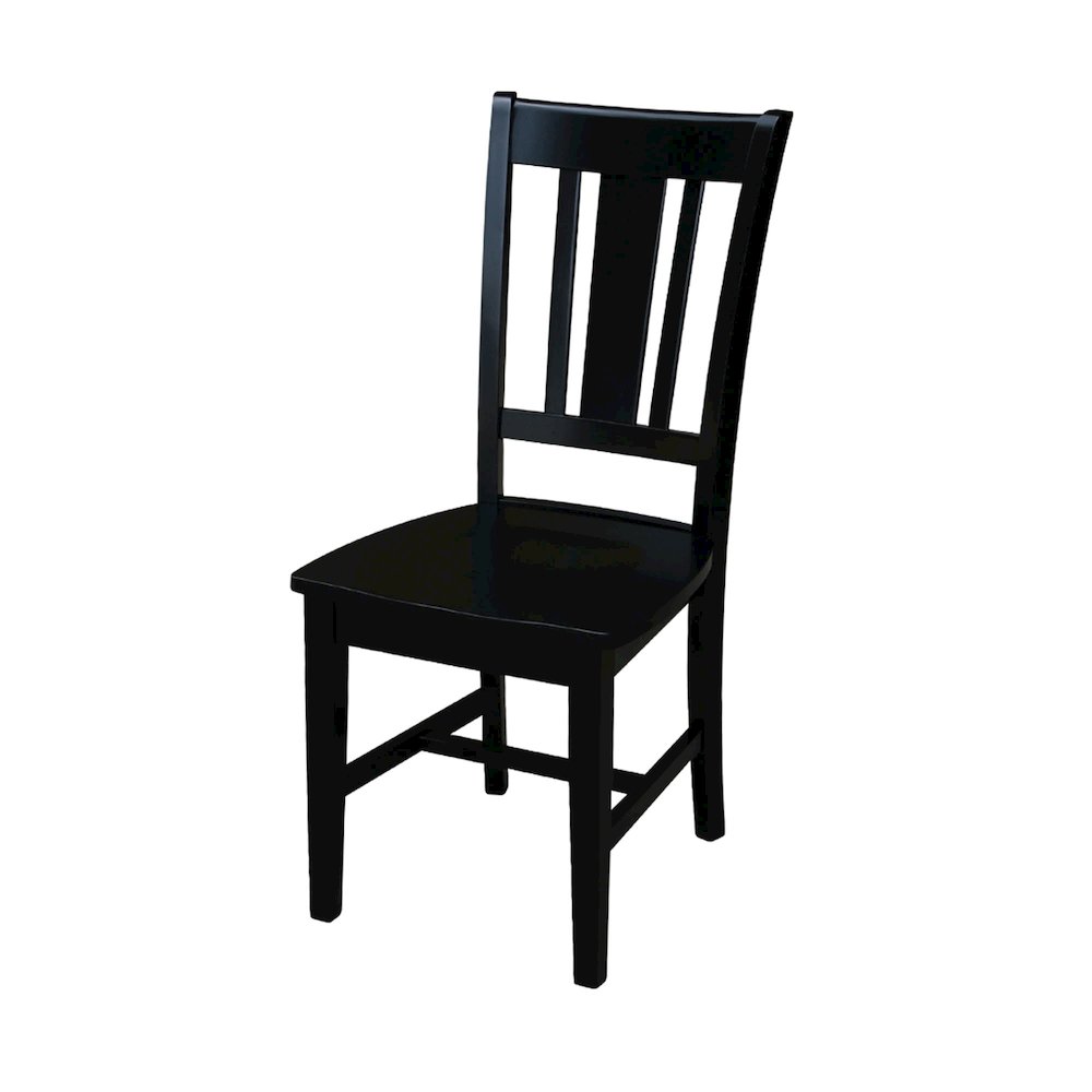 36 in Round Top Pedestal Dining Table with 2 Dining Chairs in Black - 3 Pcs Set