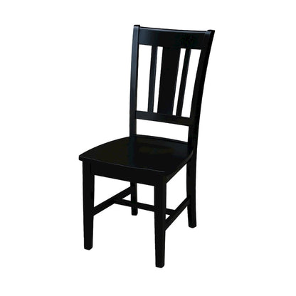 36 in Round Top Pedestal Dining Table with 2 Dining Chairs in Black - 3 Pcs Set
