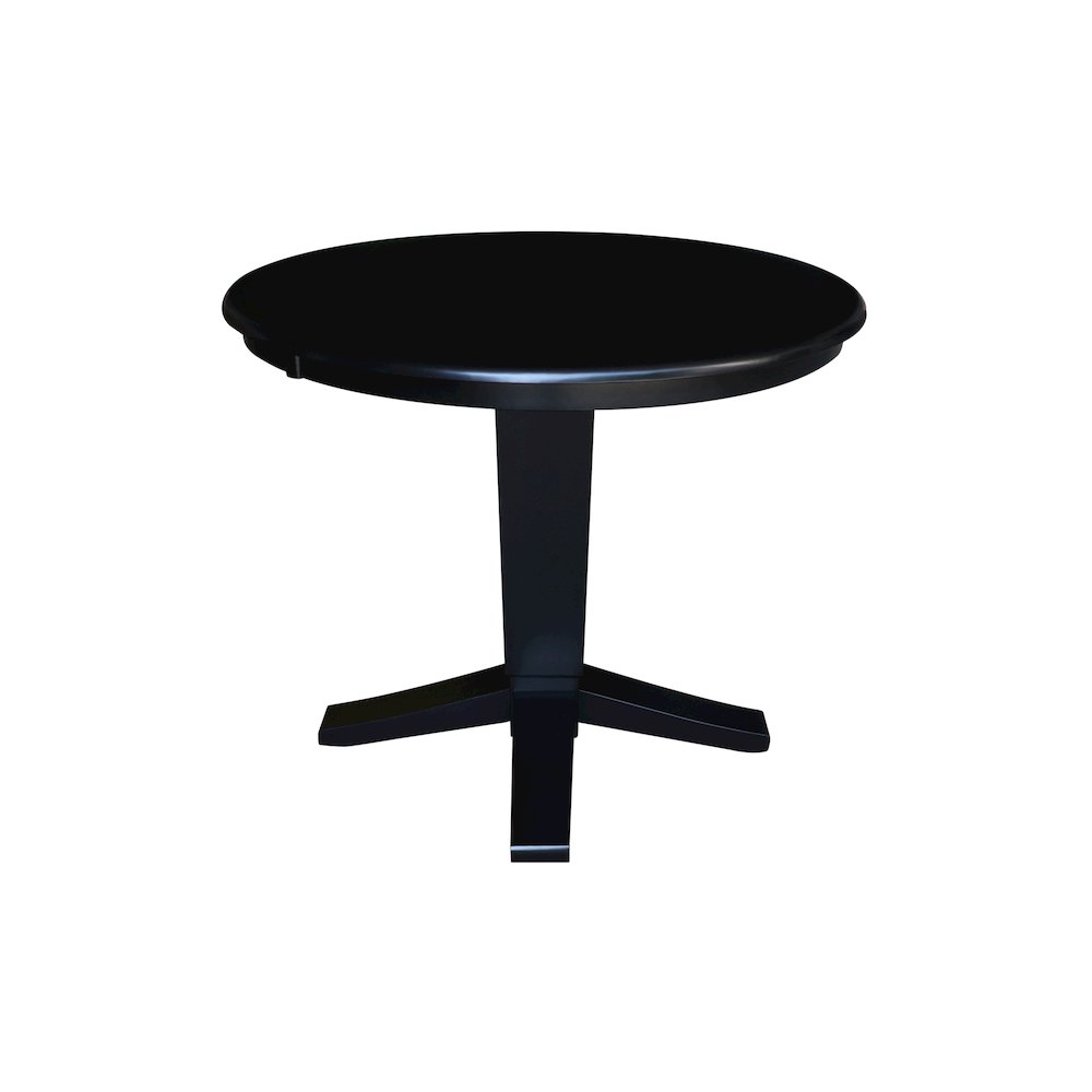 36 in Round Top Pedestal Dining Table in Black