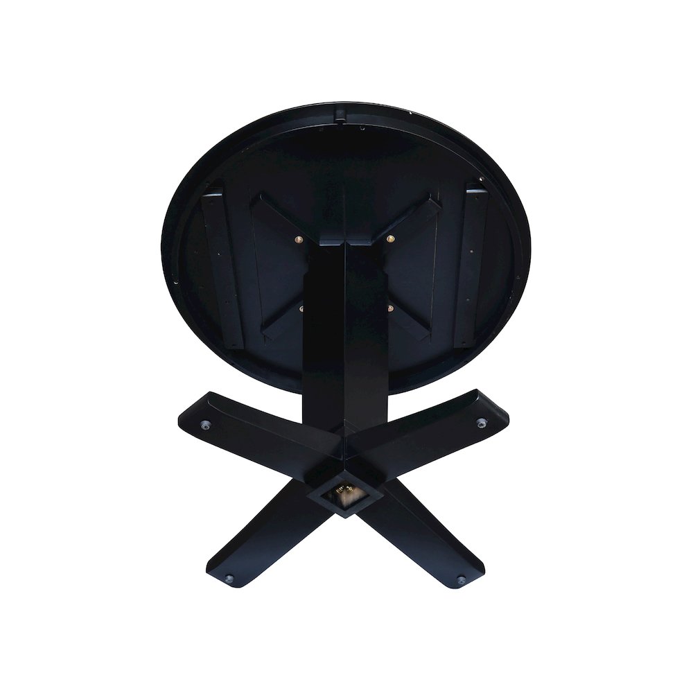 36 in Round Top Pedestal Dining Table in Black