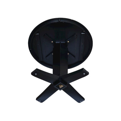 36 in Round Top Pedestal Dining Table in Black