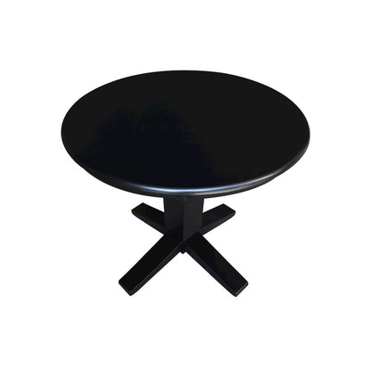 36 in Round Top Pedestal Dining Table in Black