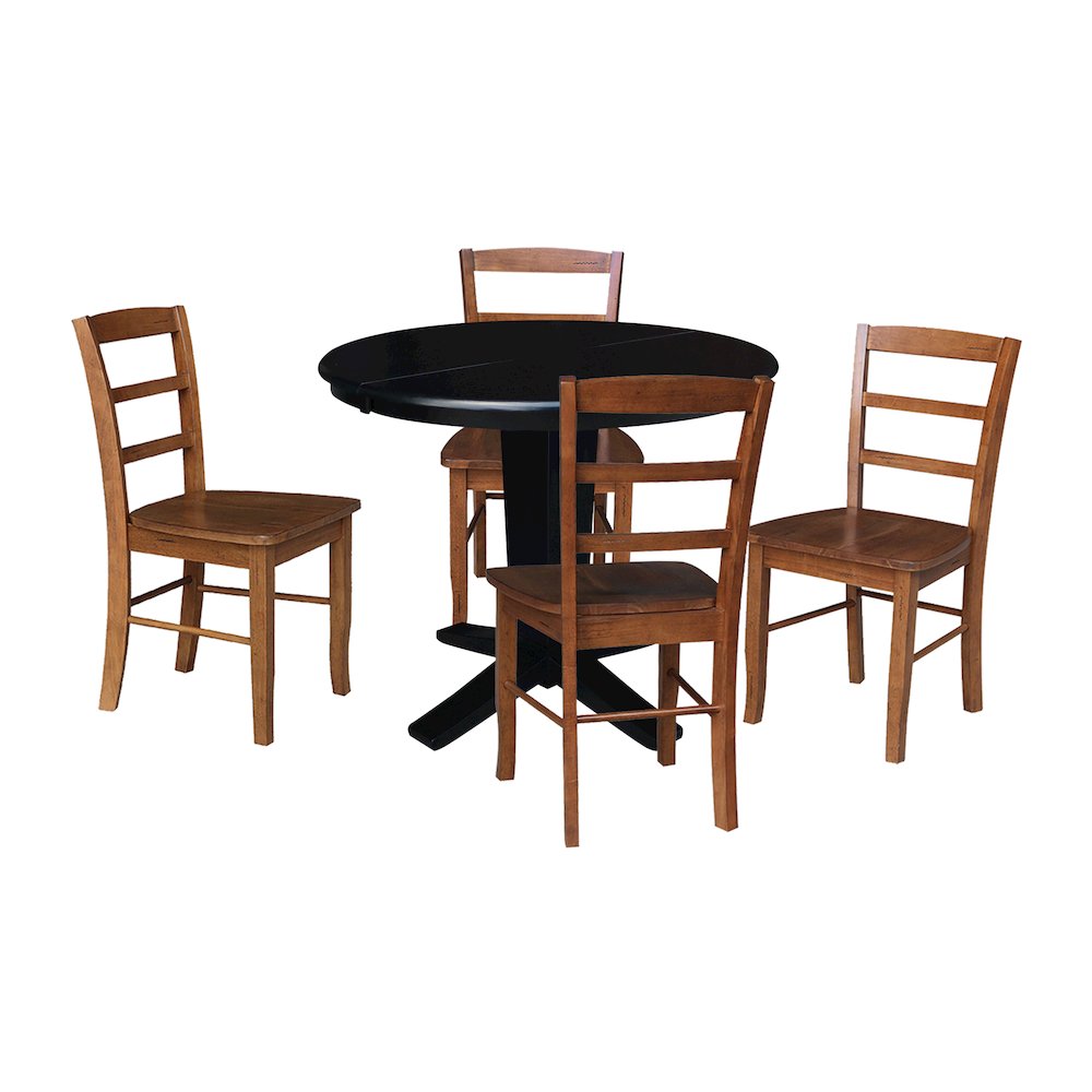 36 in Round Dining Table with 12 and 4 Dining Chairs - 5 Piece Set