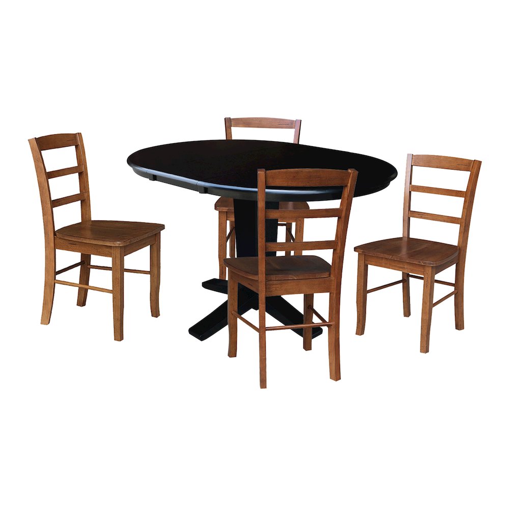 36 in Round Dining Table with 12 and 4 Dining Chairs - 5 Piece Set