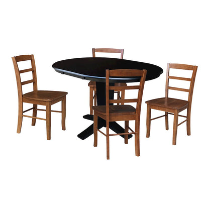 36 in Round Dining Table with 12 and 4 Dining Chairs - 5 Piece Set