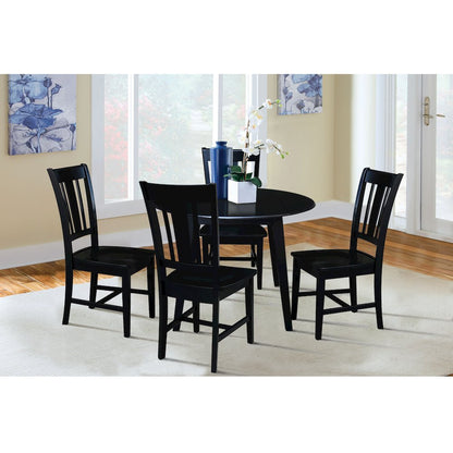 Set of 5 pcs - 42" Round Dual Drop Leaf Table with 4 RTA chairs