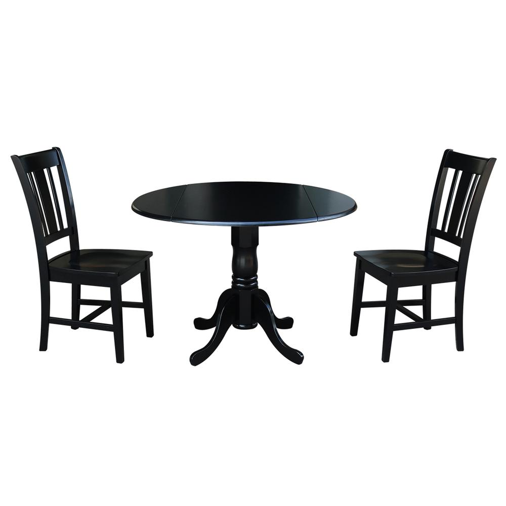 42" Dual Drop Leaf Table With 2 San Remo Chairs