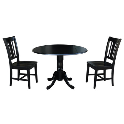 42" Dual Drop Leaf Table With 2 San Remo Chairs