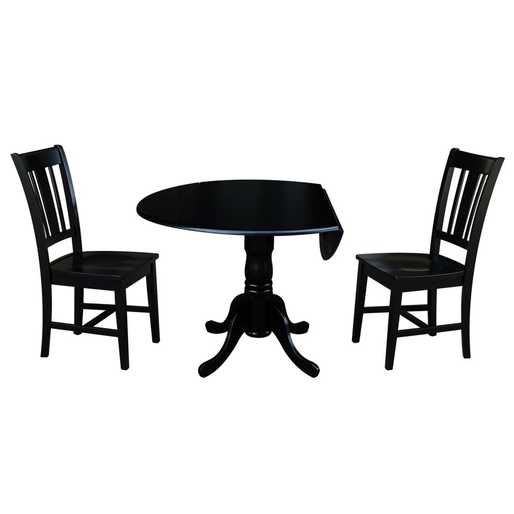 42" Dual Drop Leaf Table With 2 San Remo Chairs