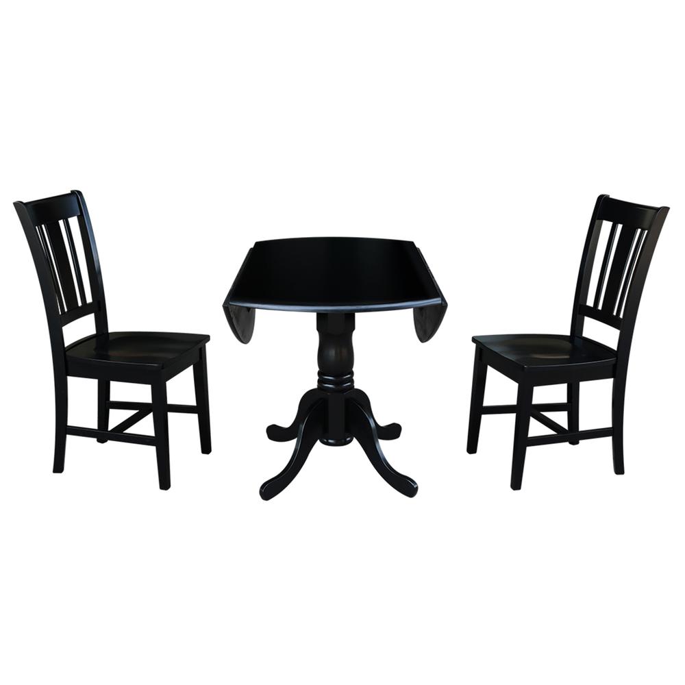 42" Dual Drop Leaf Table With 2 San Remo Chairs