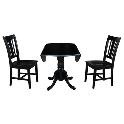 42" Dual Drop Leaf Table With 2 San Remo Chairs