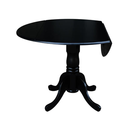 42 in. Dual Drop Leaf Table with 4 Splat Back Dining Chairs - 5 Piece Dining Set