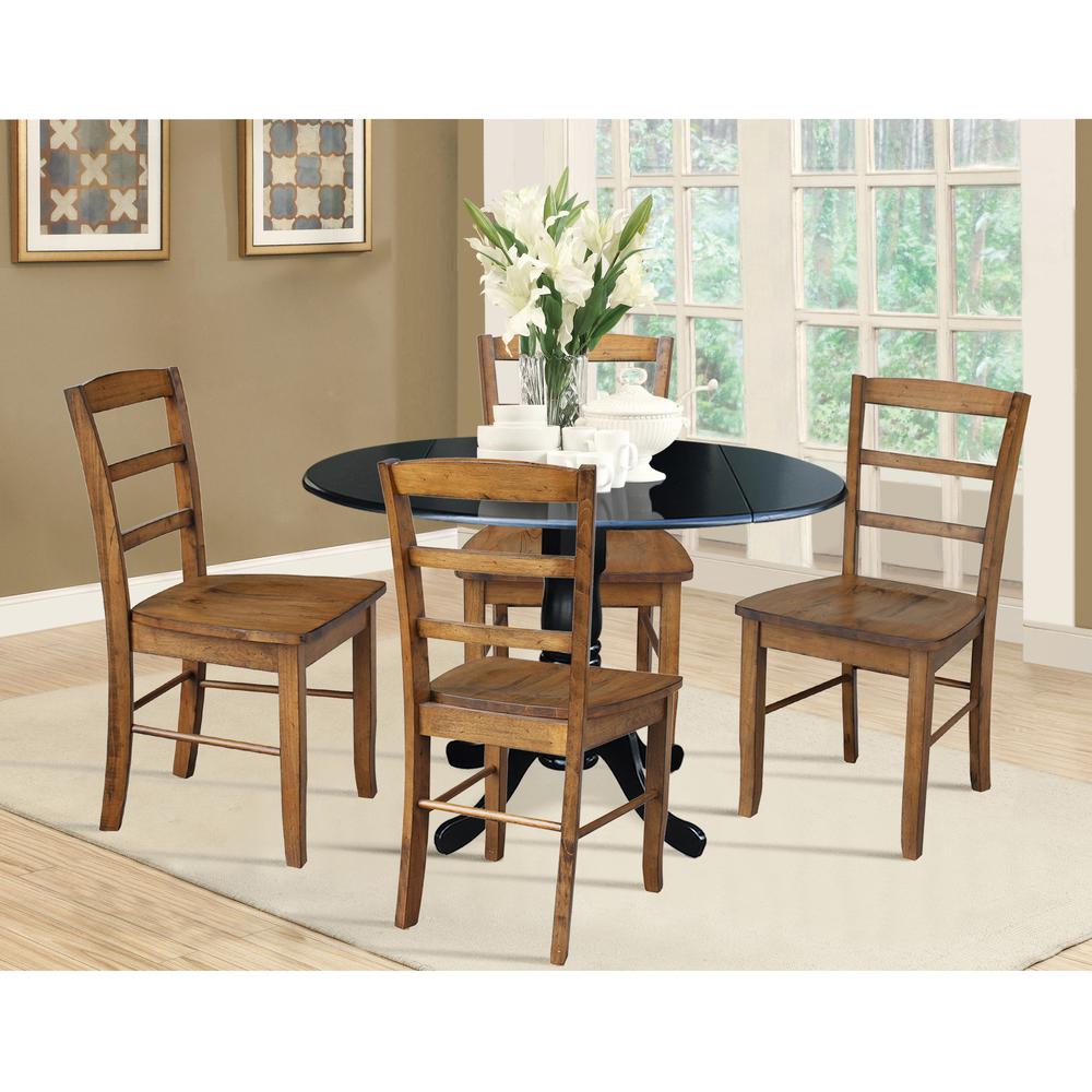 42 in. Dual Drop Leaf Table with 4 Ladder Back Dining Chairs