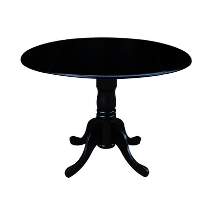 42 in. Dual Drop Leaf Table with 2 Cross Back Dining Chairs - 3 Piece Dining Set