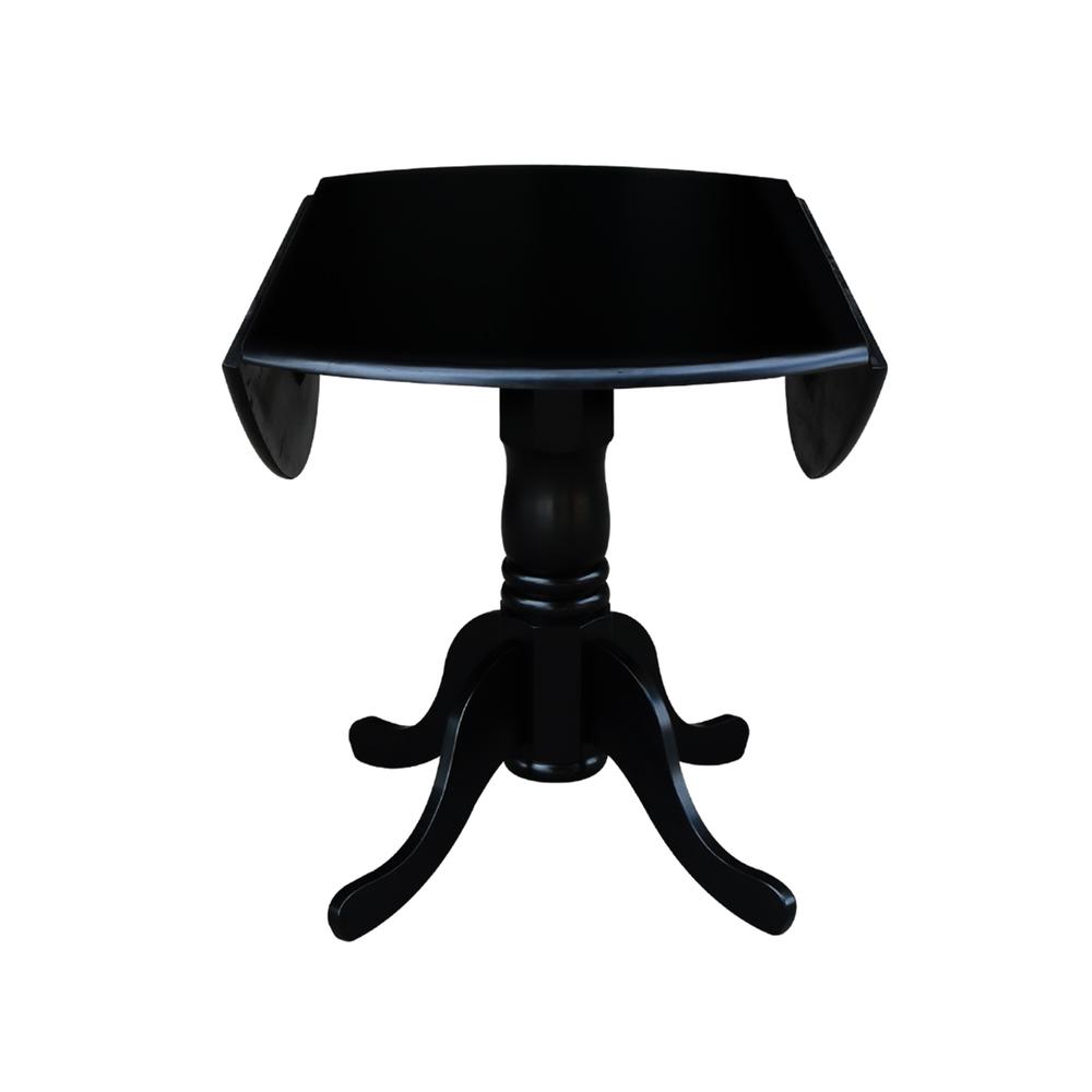 42 in. Dual Drop Leaf Table with 4 Cross Back Dining Chairs - 5 Piece Dining Set