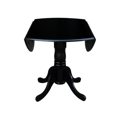 42 in. Dual Drop Leaf Table with 4 Cross Back Dining Chairs - 5 Piece Dining Set
