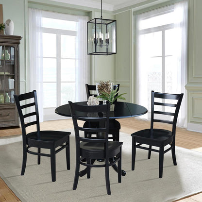 42 in. Dual Drop Leaf Table with 4 Ladder Back Dining Chairs