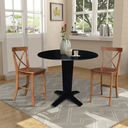 42 in Counter Height Dining Table with 2 Stools - 3 Piece Set