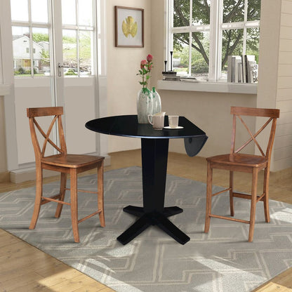 42 in Counter Height Dining Table with 2 Stools - 3 Piece Set