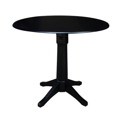 42" Round Dual Drop Leaf Pedestal Table,  30.3"H
