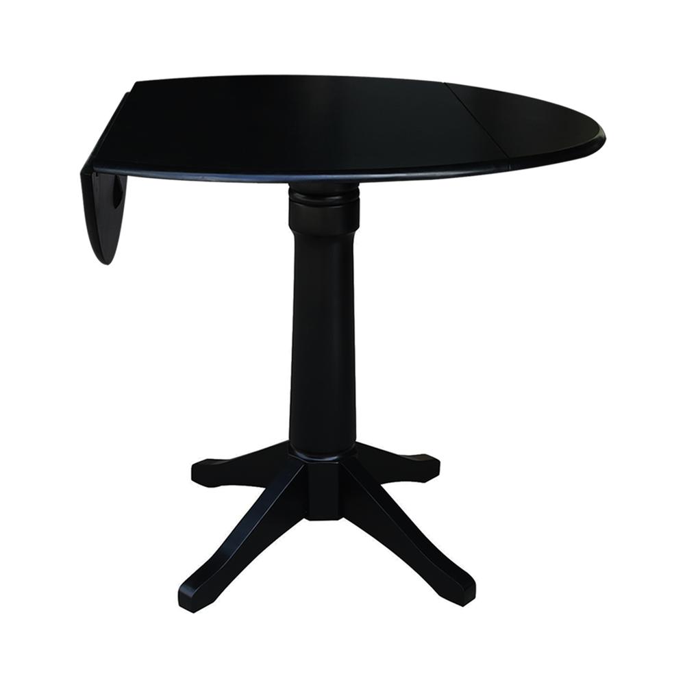 42" Round Dual Drop Leaf Pedestal Table,  30.3"H