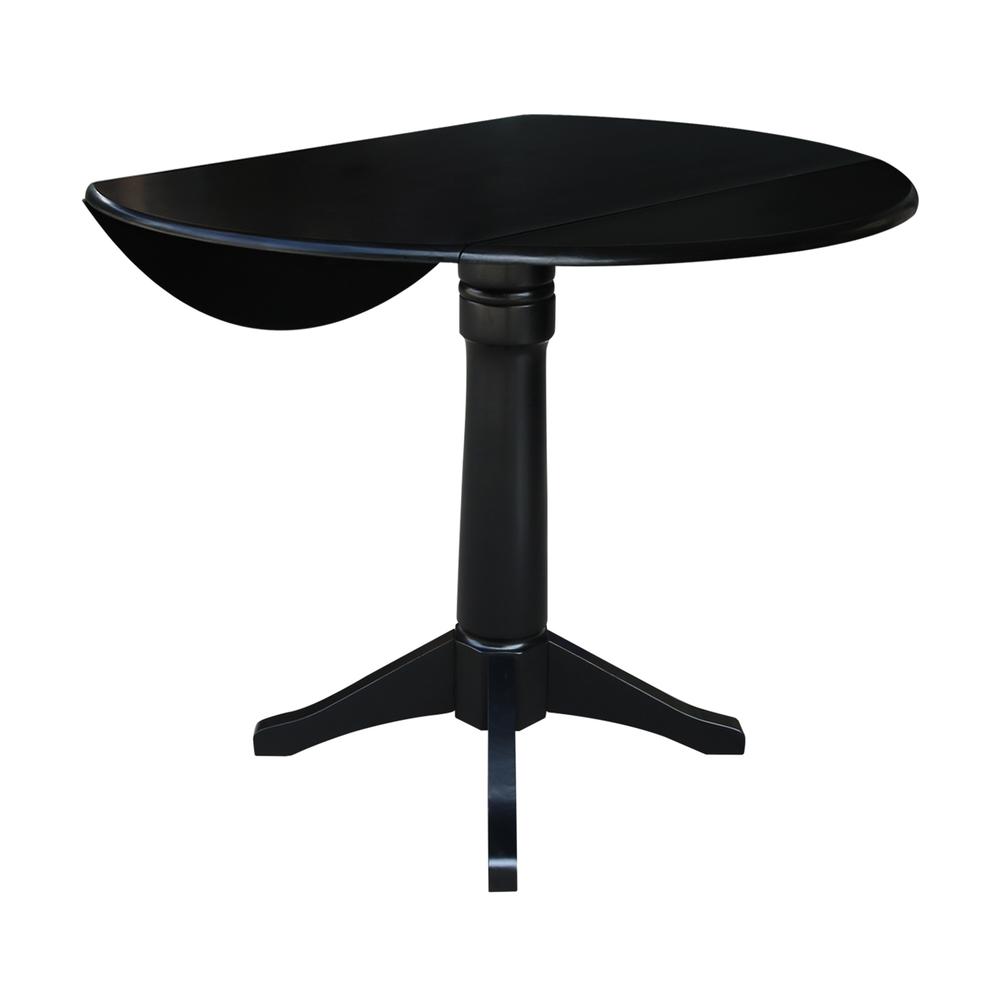 42" Round Dual Drop Leaf Pedestal Table,  30.3"H