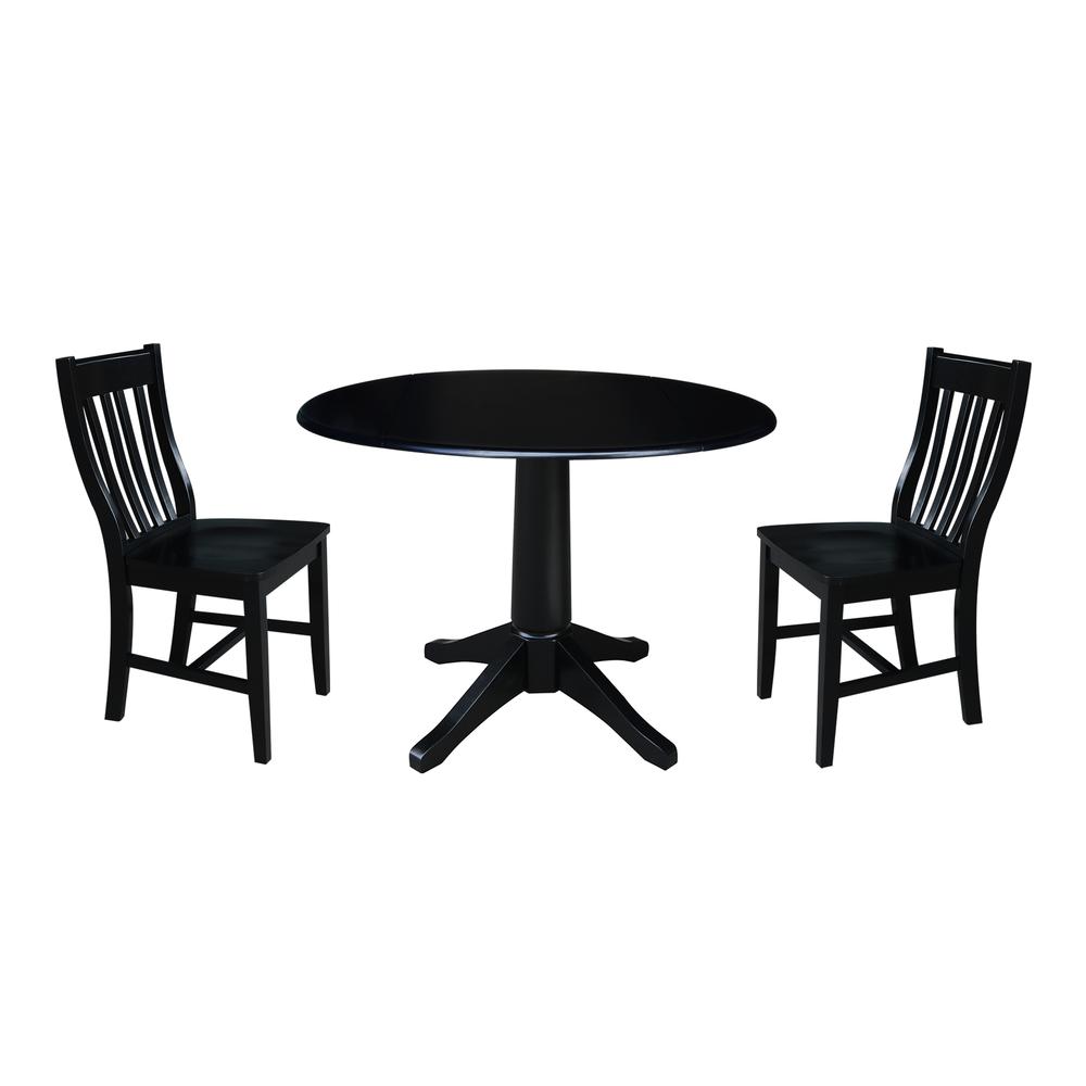 42" Round Dual Drop Leaf Pedestal Table,  30.3"H