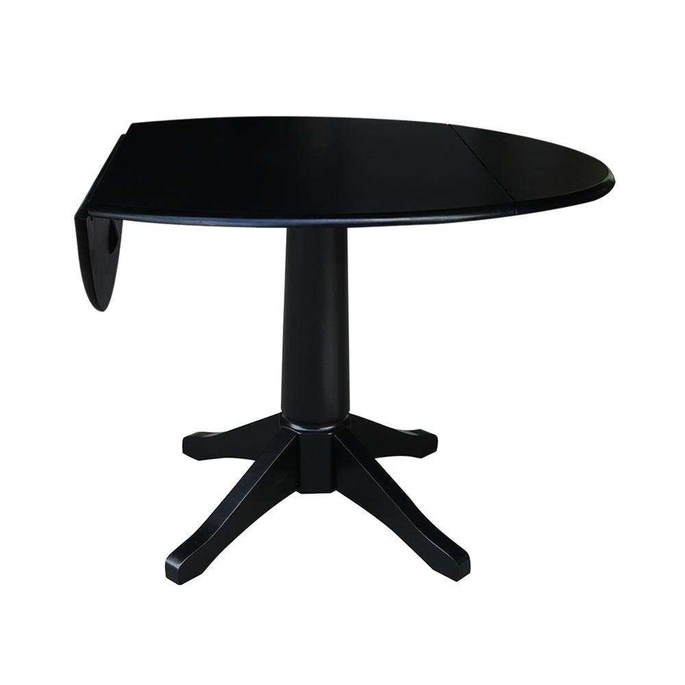 42" Round Dual Drop Leaf Pedestal Table,  30.3"H