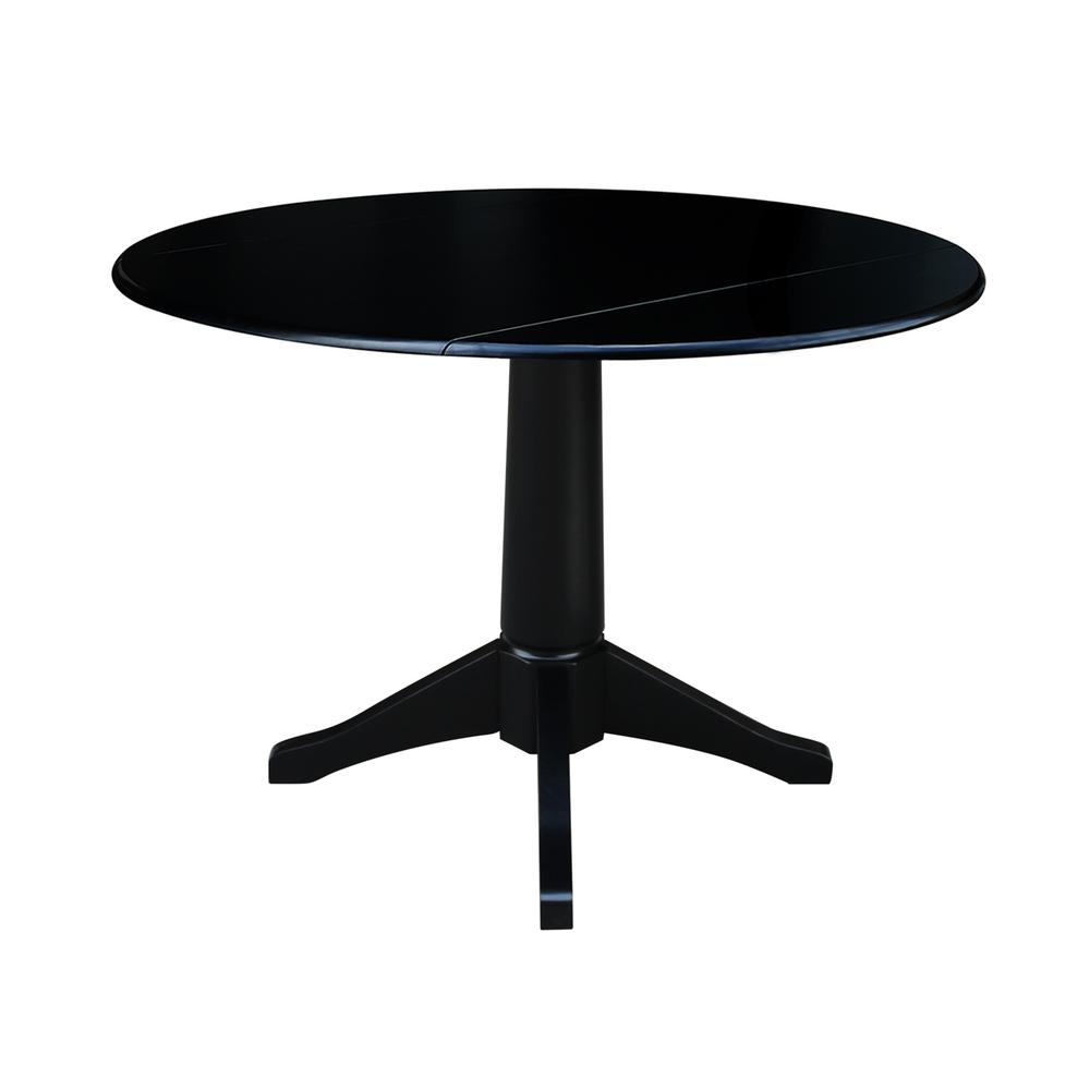 42" Round Dual Drop Leaf Pedestal Table,  30.3"H