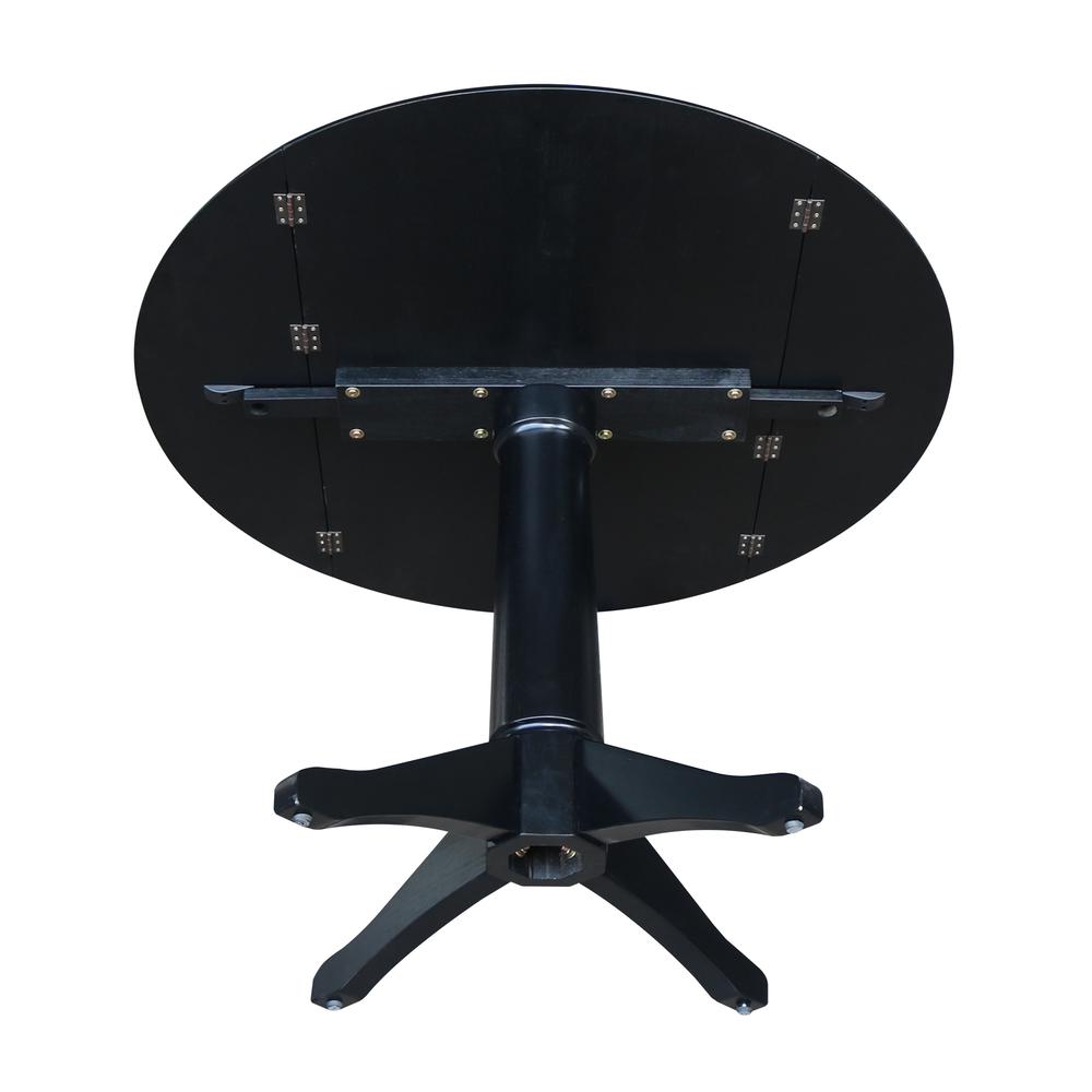 42" Round Dual Drop Leaf Pedestal Table,  30.3"H