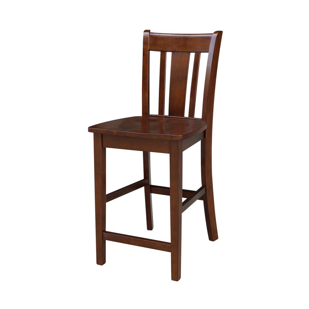30x48 Counter Height Dining Table with 4 Counter Height Stools in Espresso