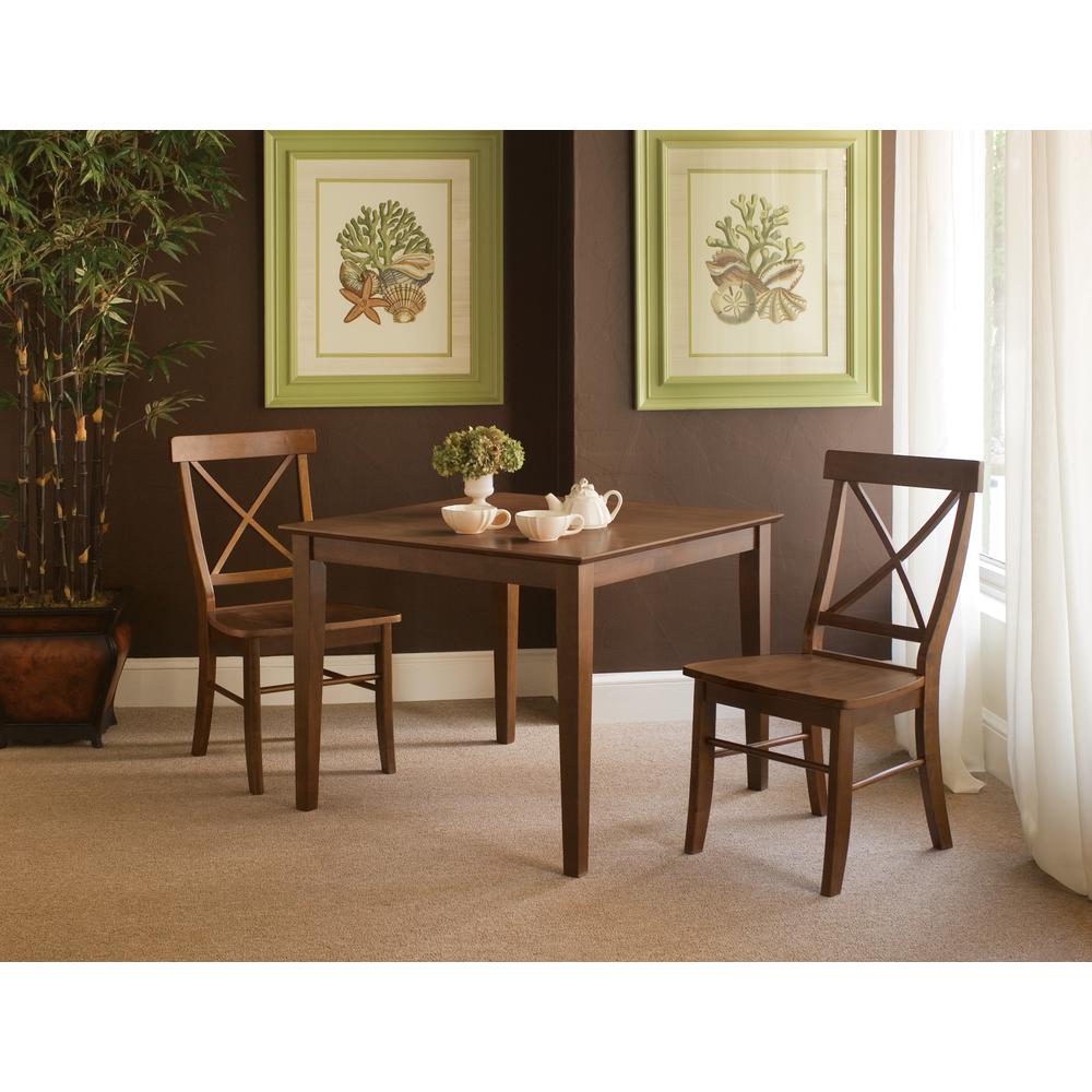 36" x 36" Dining Table With 2 Side Chairs