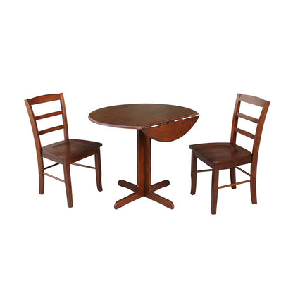 36" Dual Drop Leaf Table With 2 Ladder Back Chairs