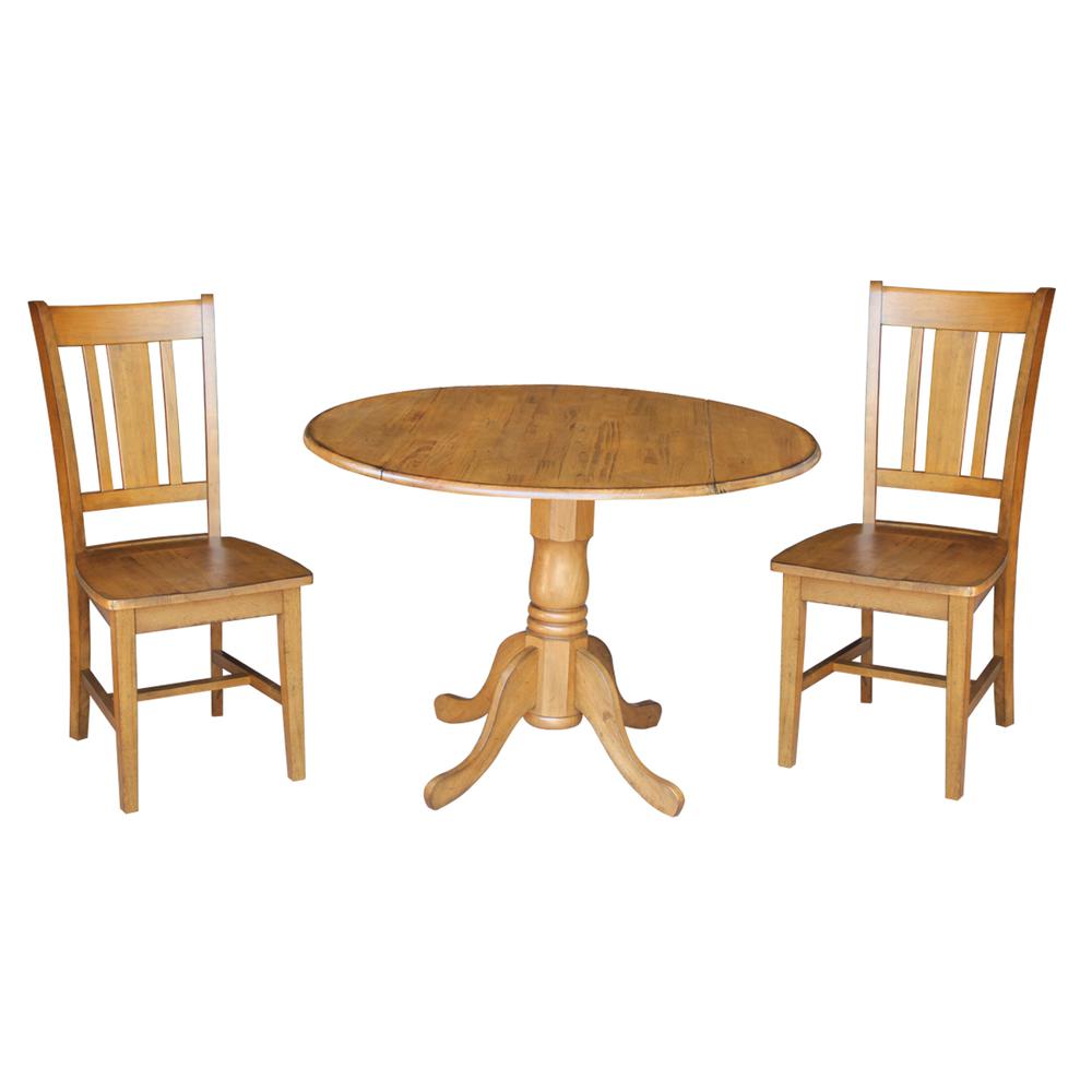 42" Dual Drop Leaf Table With 2 San Remo Chairs