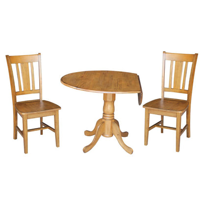 42" Dual Drop Leaf Table With 2 San Remo Chairs